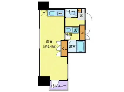 カスタリア大町(ワンルーム/13階)の間取り写真