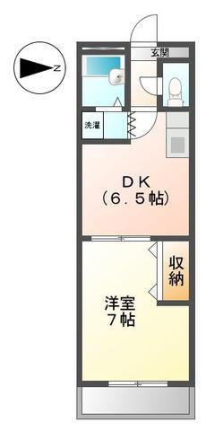 ウエストヴィレッジ(1DK/3階)の間取り写真