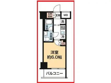 ハイズ綾瀬II(1K/6階)の間取り写真