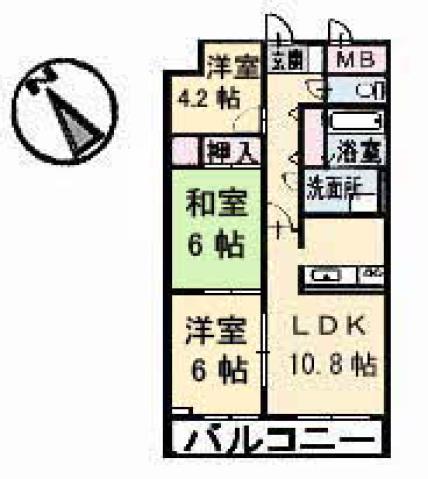 HOMAT2000(3LDK/6階)の間取り写真