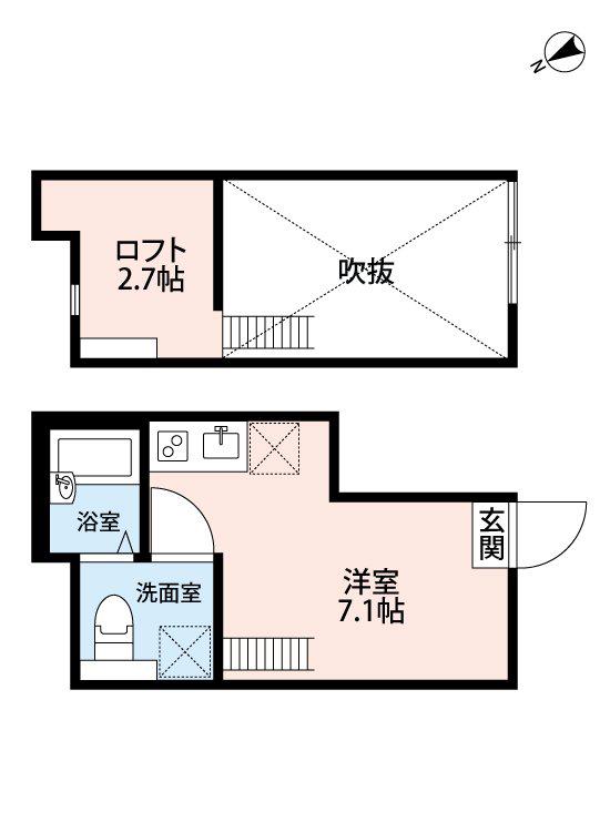 ビレッタ新小岩(ワンルーム/1階)の間取り写真