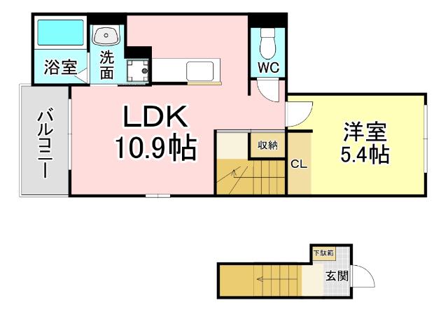ベル メゾン(1LDK/2階)の間取り写真