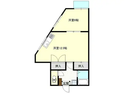 サンハイツ内田(1LDK/1階)の間取り写真