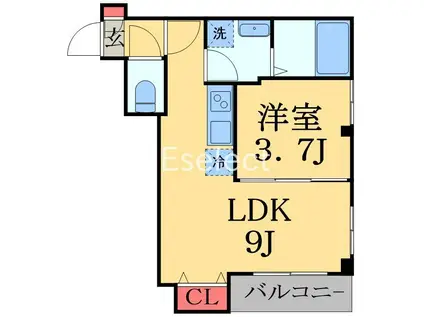 LILAC(1LDK/3階)の間取り写真