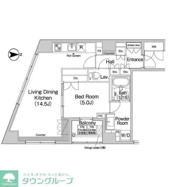 コンフォリア上野広小路(1LDK/3階)の間取り写真