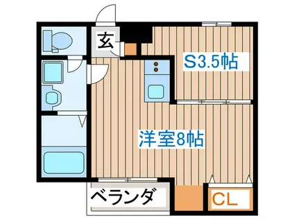 UN五輪(ワンルーム/1階)の間取り写真