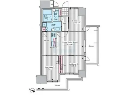 クロスレジデンス東十条(3LDK/10階)の間取り写真