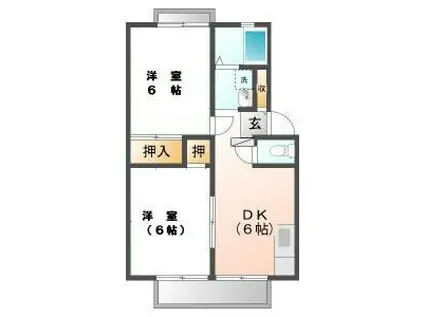 サンシャイン中川(2DK/1階)の間取り写真