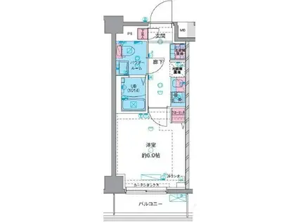 GENOVIAお花茶屋IISKYGARDEN(1K/5階)の間取り写真