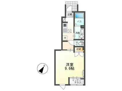 プランドール(1K/1階)の間取り写真