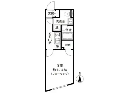 PIENZA 中野新橋(1K/1階)の間取り写真