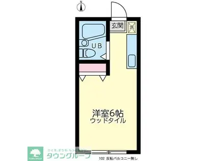 ピアはくらく(ワンルーム/1階)の間取り写真