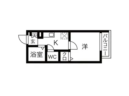 アビテII(1K/2階)の間取り写真
