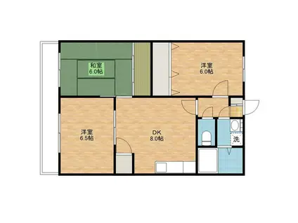 サンヒルズ吉田(3DK/1階)の間取り写真