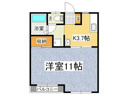 ジュネ・アピア(1K/1階)の間取り写真