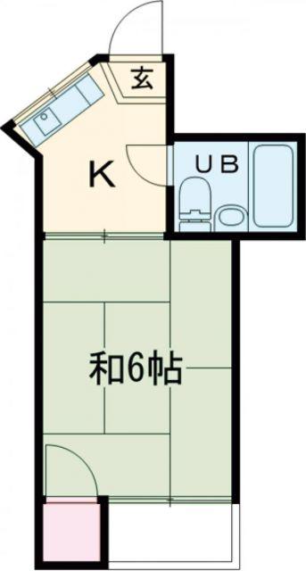 コーポ土居田(1K/1階)の間取り写真