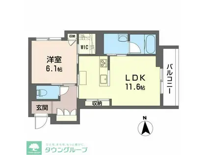 キースリーピアIII(1LDK/2階)の間取り写真