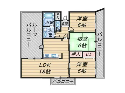 ハーモニーI(3LDK/5階)の間取り写真