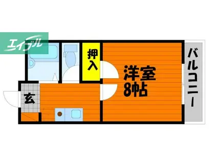 ピュアステージイタノ(1K/1階)の間取り写真