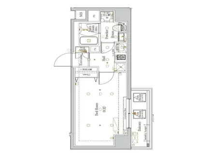 THE LOG日本橋(1K/6階)の間取り写真