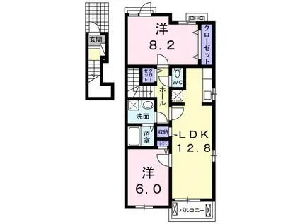 コンフォート(2LDK/2階)の間取り写真