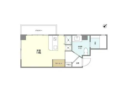 PATH代々木上原(ワンルーム/2階)の間取り写真