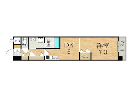 シャーメゾンアサヒ(1DK/2階)の間取り写真