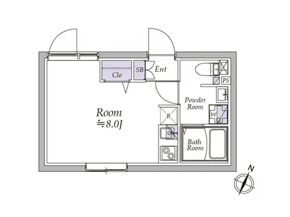 アトリオフラッツ西池袋(ワンルーム/1階)の間取り写真