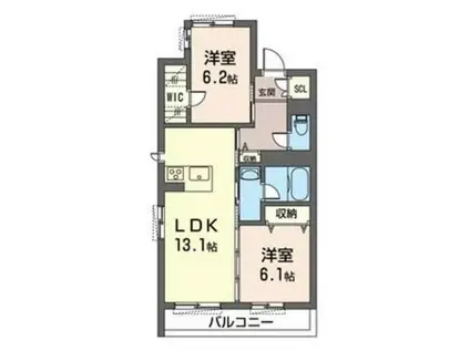 AZURたまプラーザ(2LDK/2階)の間取り写真