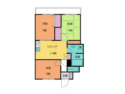 プチ・フォンテ(3DK/1階)の間取り写真