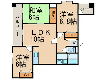 アゴラ葵(3LDK/9階)の間取り写真