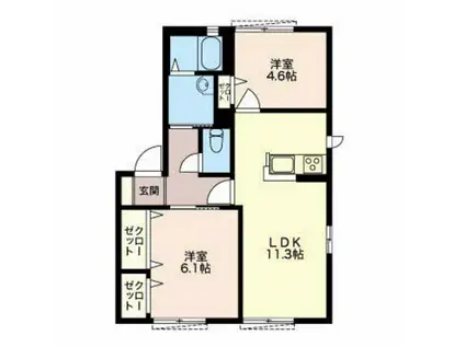 エタニティ(2LDK/1階)の間取り写真