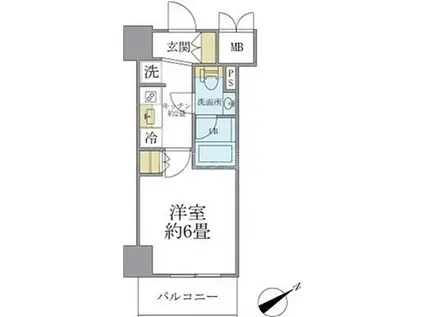 レスピール川崎(1K/7階)の間取り写真