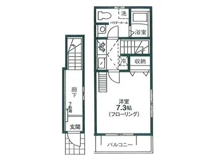 オルキス北沢(1K/2階)の間取り写真
