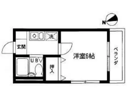 サンホシノ桜本(1K/2階)の間取り写真