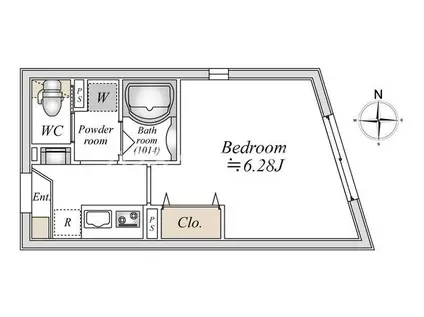 LIVEFLAT巣鴨(1K/3階)の間取り写真