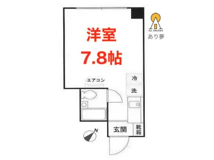 エステート門屋(ワンルーム/2階)の間取り写真