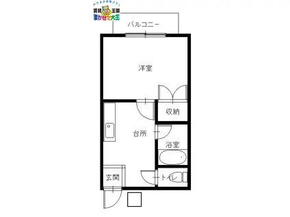 シャトーエクレール(1K/2階)の間取り写真