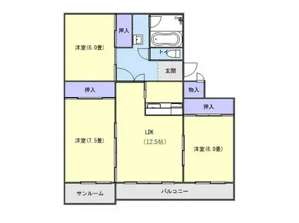 BETTER R 沼館(3LDK/2階)の間取り写真