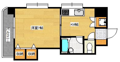 ベルレージュ二葉の里(ワンルーム/8階)の間取り写真