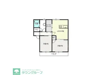 エターナル(2LDK/2階)の間取り写真