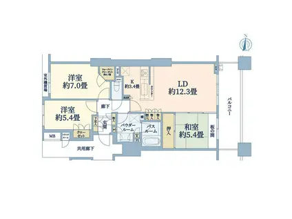 ザ・タワー&パークス田園都市溝の口(3LDK/4階)の間取り写真