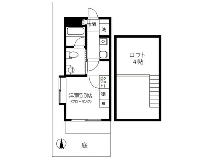 ハイランドエイト(1K/1階)の間取り写真