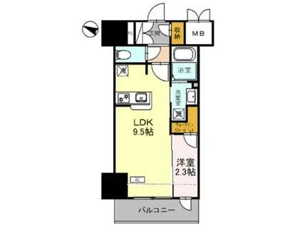 グラン・ルポ高崎(1LDK/10階)の間取り写真