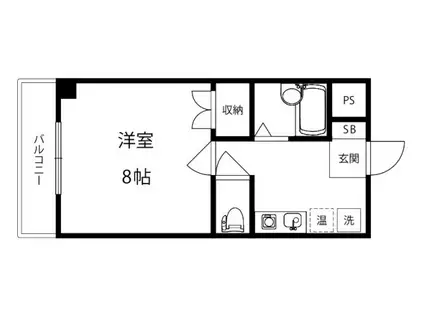 さつきハイム(1K/4階)の間取り写真