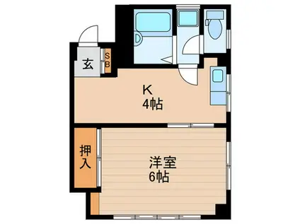 コーポ山崎(1K/2階)の間取り写真