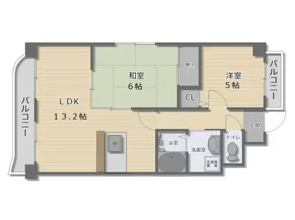 クレール・ヴィル(2LDK/4階)の間取り写真