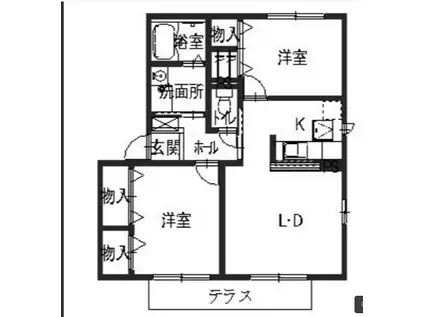 メゾン ルミエール(2LDK/1階)の間取り写真