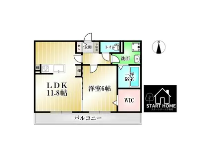 ヴィル ナチュール(1LDK/3階)の間取り写真