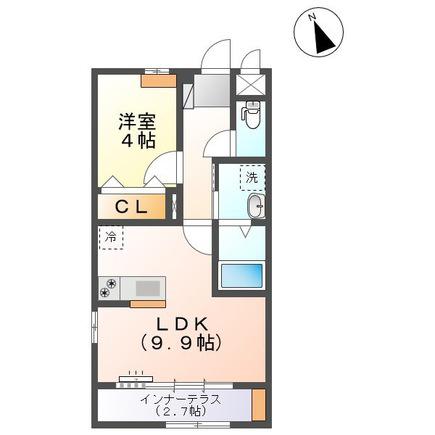 SーBLOOD(1LDK/1階)の間取り写真